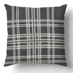 Poszewka flanelowa 40x40 Manhattan Grey, szara w białą kratę, Flanelove