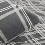 Poszewka flanelowa 40x40 Manhattan Grey, szara w białą kratę, Flanelove