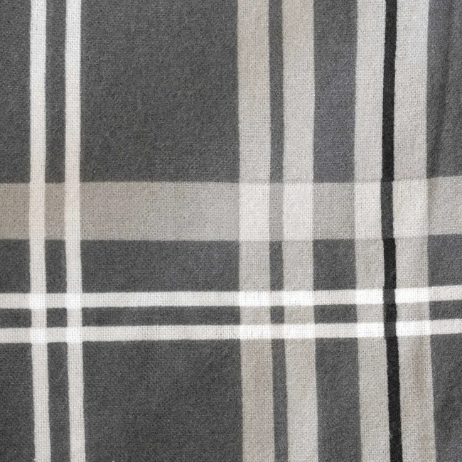 Poszewka flanelowa 40x40 Manhattan Grey, szara w białą kratę, Flanelove
