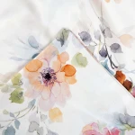 Pościel satyna bawełniana 220x200 Farya, biała śmietanka w kolorowe kwiaty, Luxury Premium
