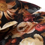 Pościel satyna bawełniana 160x200 Panera, czarna i czerwona w kolorowe kwiaty, Luxury Premium