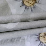 Pościel satyna bawełniana 160x200 Solara, szara w białe kwiaty, Luxury Premium