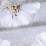 Pościel satyna bawełniana 220x200 Solara, szara w białe kwiaty, Luxury Premium