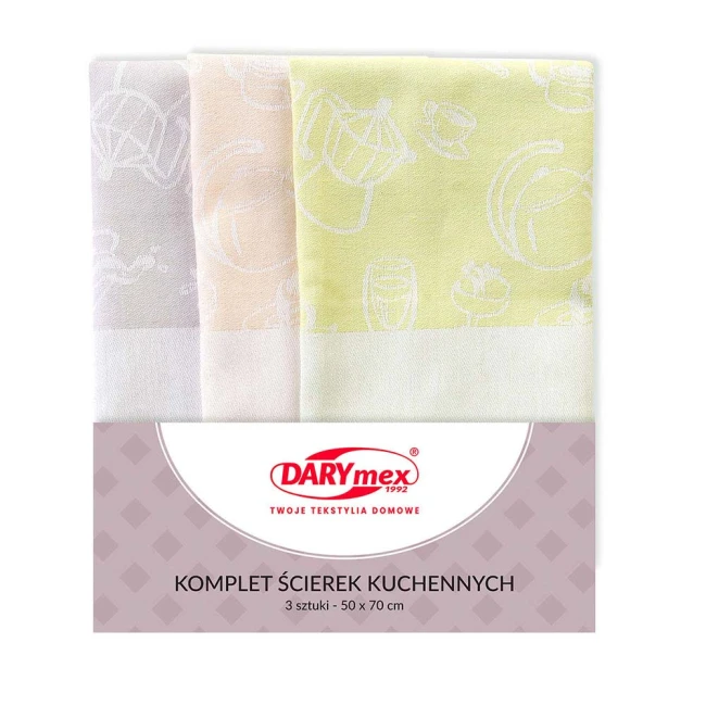 Komplet ścierek kuchennych bawełnianych 3 szt. 50x70 Skrzacik