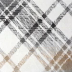 Koc bawełniany 150x200 Aspen w kratę z frędzlami, beżowy i szary