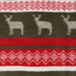 Koc bawełniany 150x200 Christmas, świąteczny, w renifery, czerwony, zielony i biały