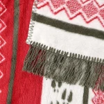 Koc bawełniany 150x200 Christmas, świąteczny, w renifery, czerwony, zielony i biały