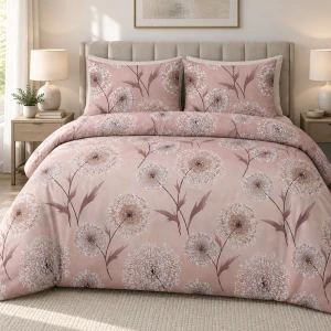 Pościel bawełniana 220x200 Blush beżowa w dmuchawce, Cottonlove