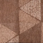 Koc bawełniany 150x200 Arden w geometryczny wzór z frędzlami, brązowy i kremowy