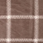 Koc bawełniany 150x200 Hampton w kratę z frędzlami, brązowy i biały