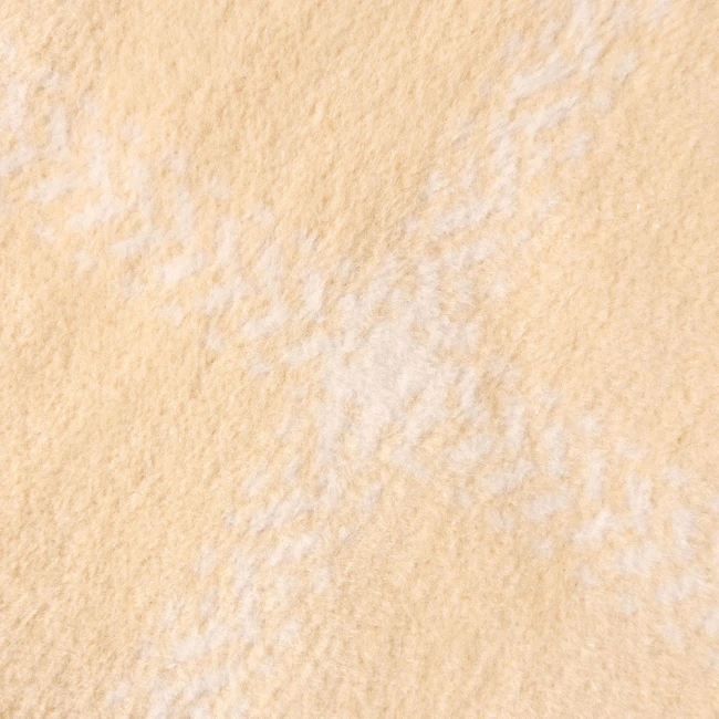 Koc bawełniany 150x200 Vanilla w kratę z frędzlami, kremowy