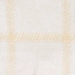 Koc bawełniany 150x200 Vanilla w kratę z frędzlami, kremowy