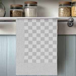 Ścierka bawełniana kuchenna 50x70 Krateczka jasno szara