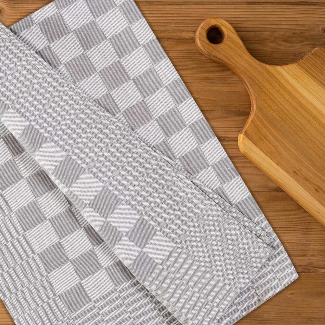 Ścierka bawełniana kuchenna 50x70 Krateczka jasno szara