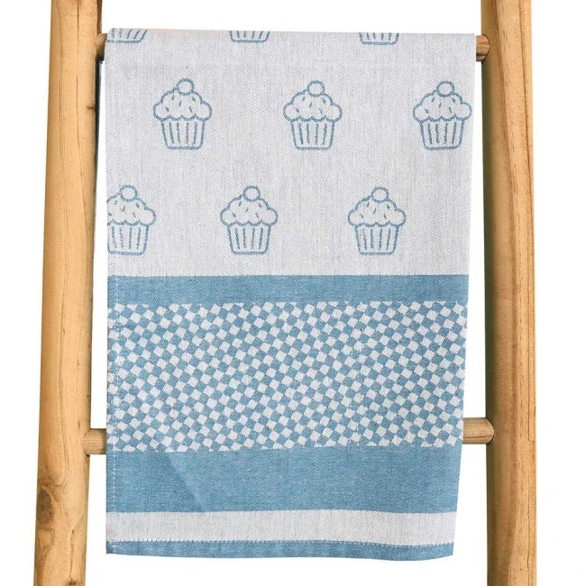 Ścierka bawełniana kuchenna 50x70 Mufinki niebieska