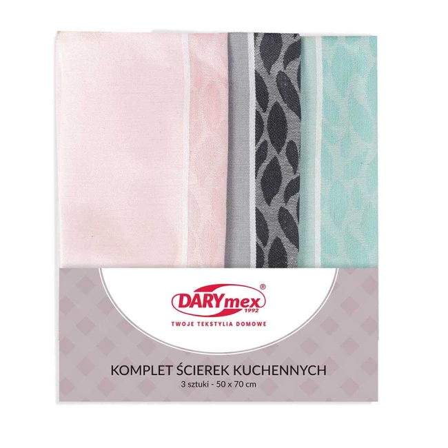 Komplet ścierek kuchennych bawełnianych 3x 50x70 Listki