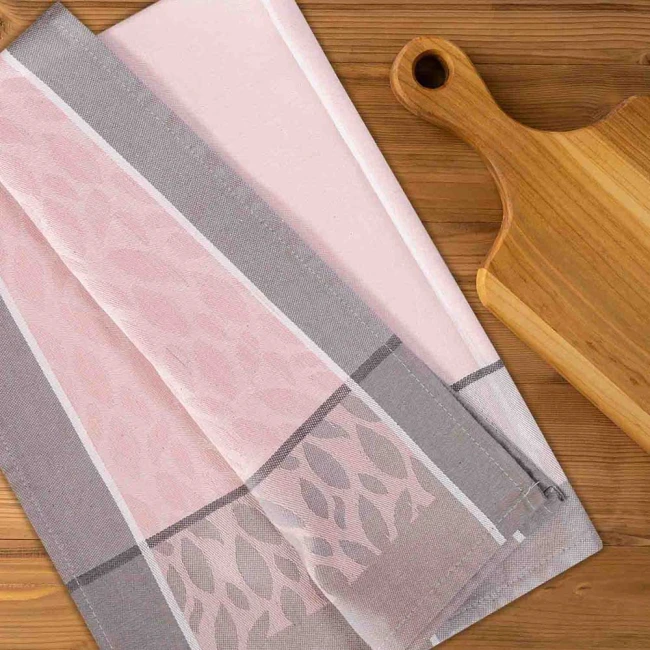 Komplet ścierek kuchennych bawełnianych 3x 50x70 Listki