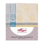 Komplet ścierek kuchennych bawełnianych 3x 50x70 Mufinki