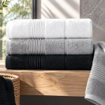 Ręcznik kąpielowy bawełniany bambusowy 50x90 Bamboo Moreno kolor czarny, 500 g/m2