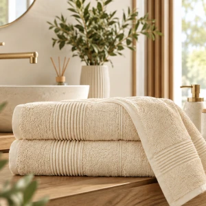 Ręcznik kąpielowy bawełniany bambusowy 50x90 Bamboo Moreno kolor krem, 500 g/m2