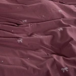 Pościel bawełniana 220x200 Raspberry malinowa, czerwona w kokardki z falbanką, Ribbon