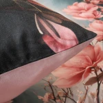 Pościel satyna bawełniana 140x200 Carmen niebieska i różowa w kwiaty, Satynlove Premium