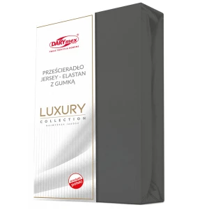 Prześcieradło jersey z elastanem z gumką 200x220 ciemno szare, 190 g/m2