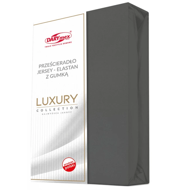  Elastyczne, bardzo wytrzymałe, ekskluzywne ciemno szare prześcieradło jersey z gumką 140x200 cm z dodatkiem 5% elastanu z gramaturą 190 g/m2 