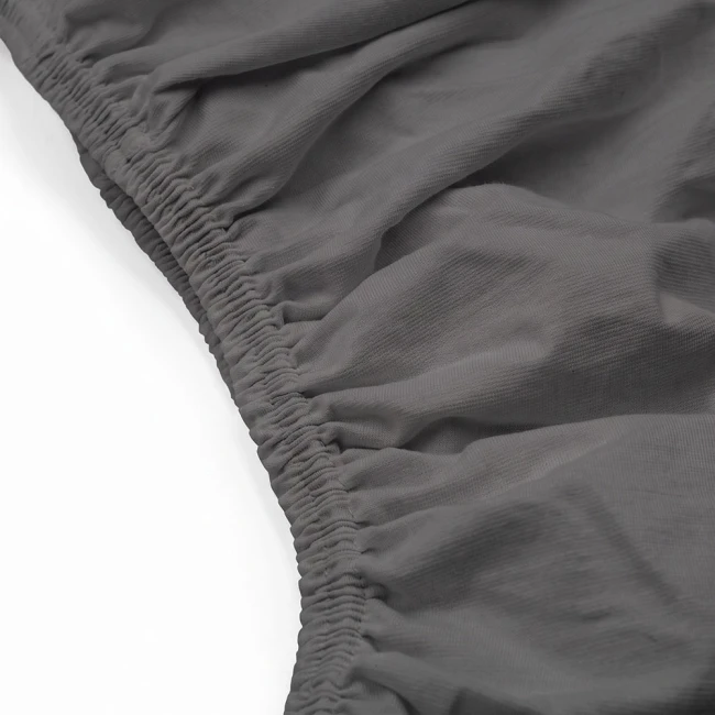 Prześcieradło jersey z elastanem z gumką 140x200 ciemno szare, 190 g/m2