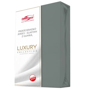 Prześcieradło jersey z elastanem z gumką 180x200 szare, 190 g/m2