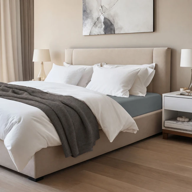 Prześcieradło jersey z elastanem z gumką 140x200 szare, 190 g/m2