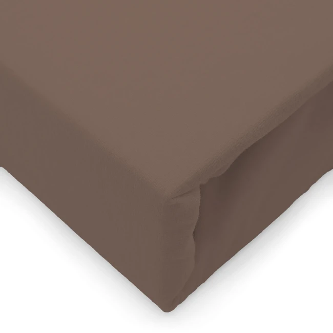 Prześcieradło jersey z elastanem z gumką 200x220 brązowe, 190 g/m2