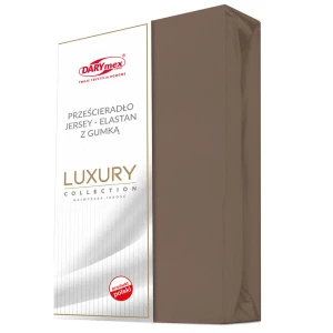 Prześcieradło jersey z elastanem z gumką 160x200 brązowe, 190 g/m2