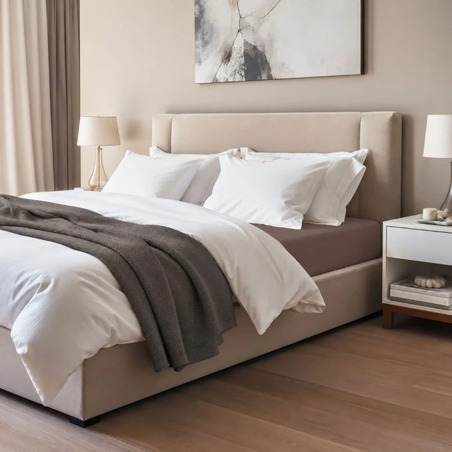 Prześcieradło jersey z elastanem z gumką 140x200 brązowe, 190 g/m2