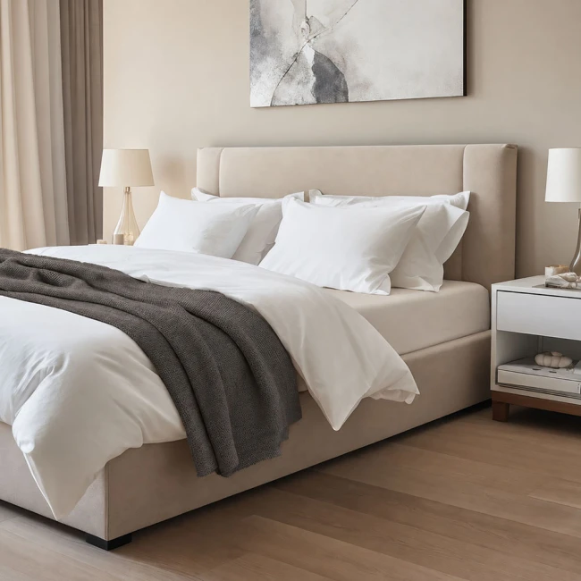 Prześcieradło jersey z elastanem z gumką 180x200 beżowe, 190 g/m2