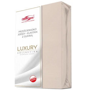 Prześcieradło jersey z elastanem z gumką 160x200 beżowe, 190 g/m2