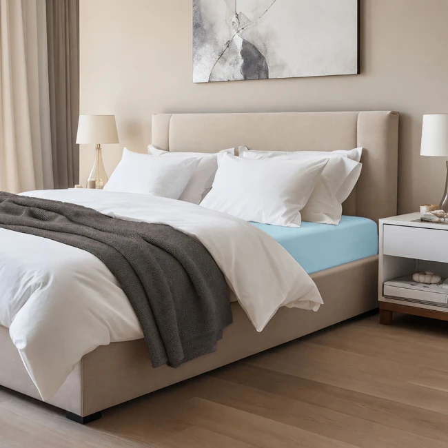 Prześcieradło jersey z elastanem z gumką 160x200 niebieski, 190 g/m2