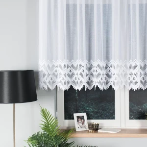 Firana żakardowa ze wzrorem na samym dole, wysokość 120 cm 