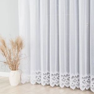 Firana żakardowa ze wzrorem na samym dole, wysokość 250 cm  