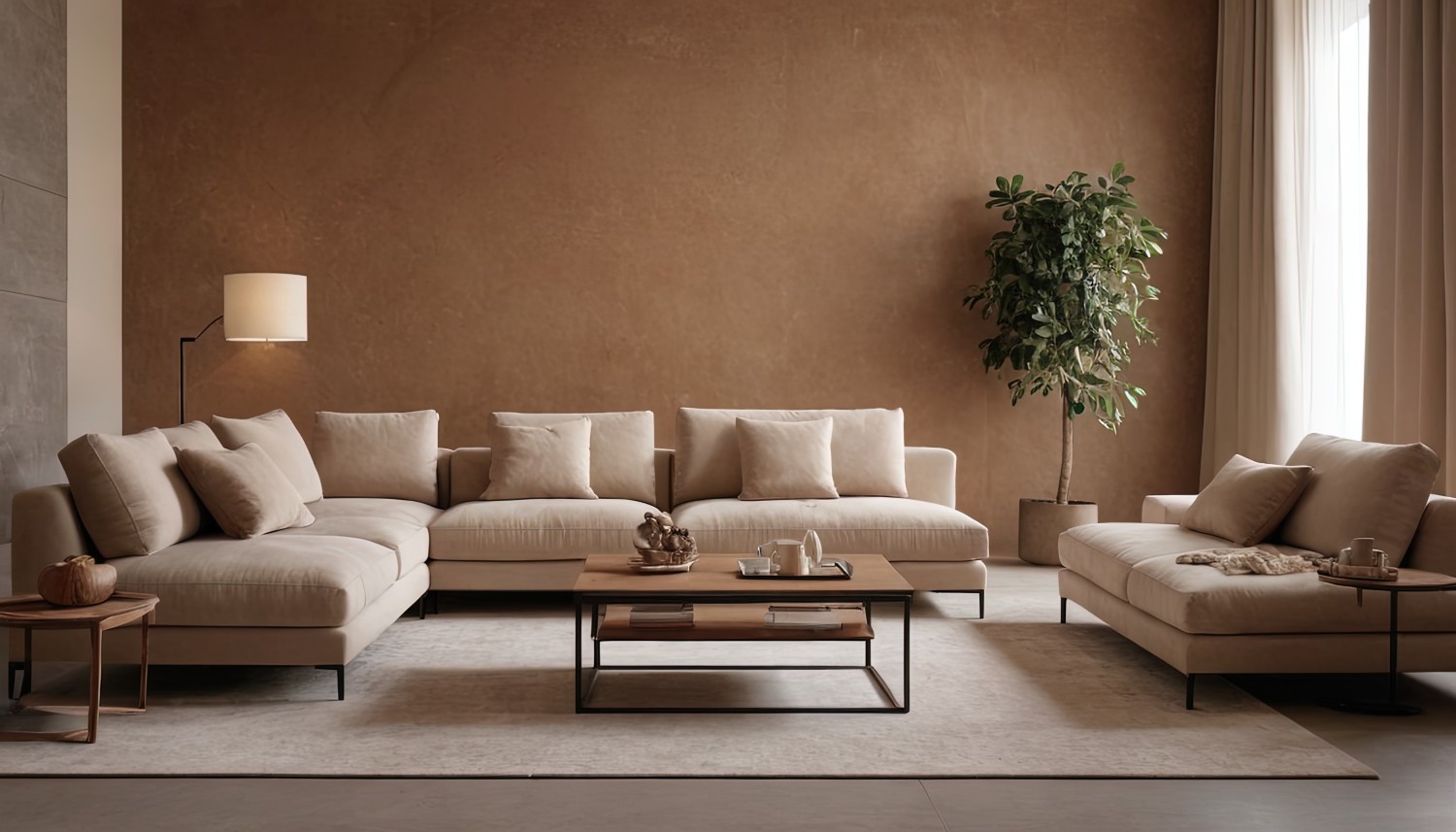 salon brazowo bezowy