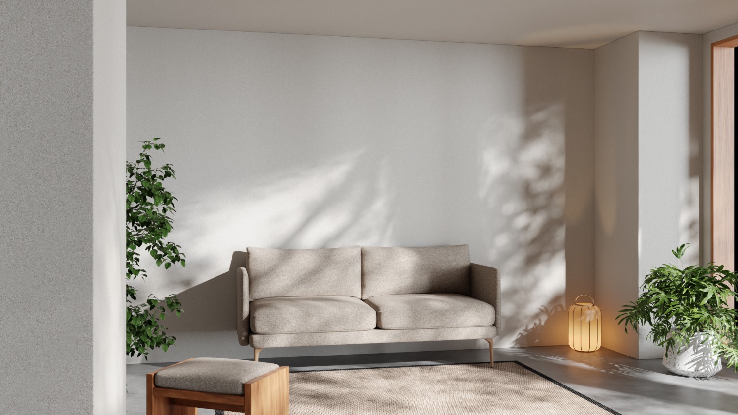 salon minimalistyczny sofa