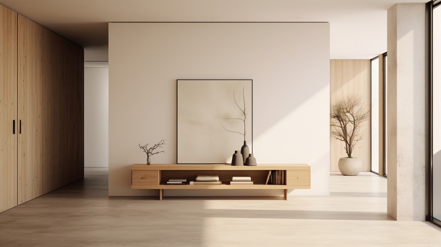 salon minimalistyczny komodsa