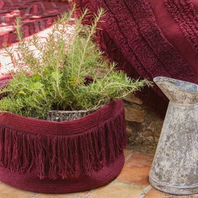 Kosz dekoracyjny Fringes Savannah Red, Lorena Canals